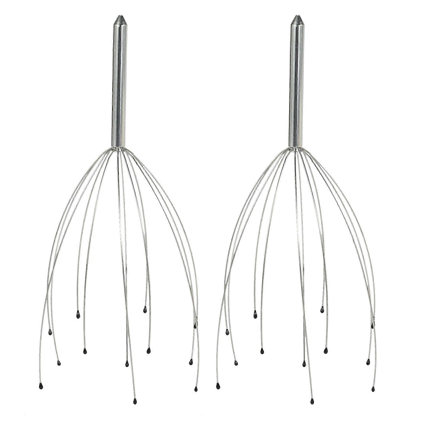 2X Silver Head Scalp Neck Stress Relax Massager