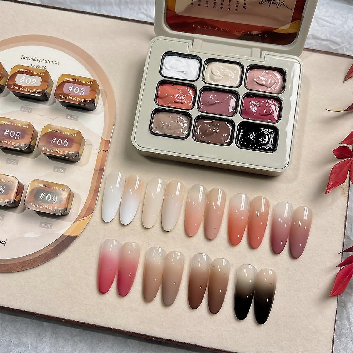 Gel Nail Polish Set with Glossy Gradient Effect, LongLasting UV LED Salon Quality Formula