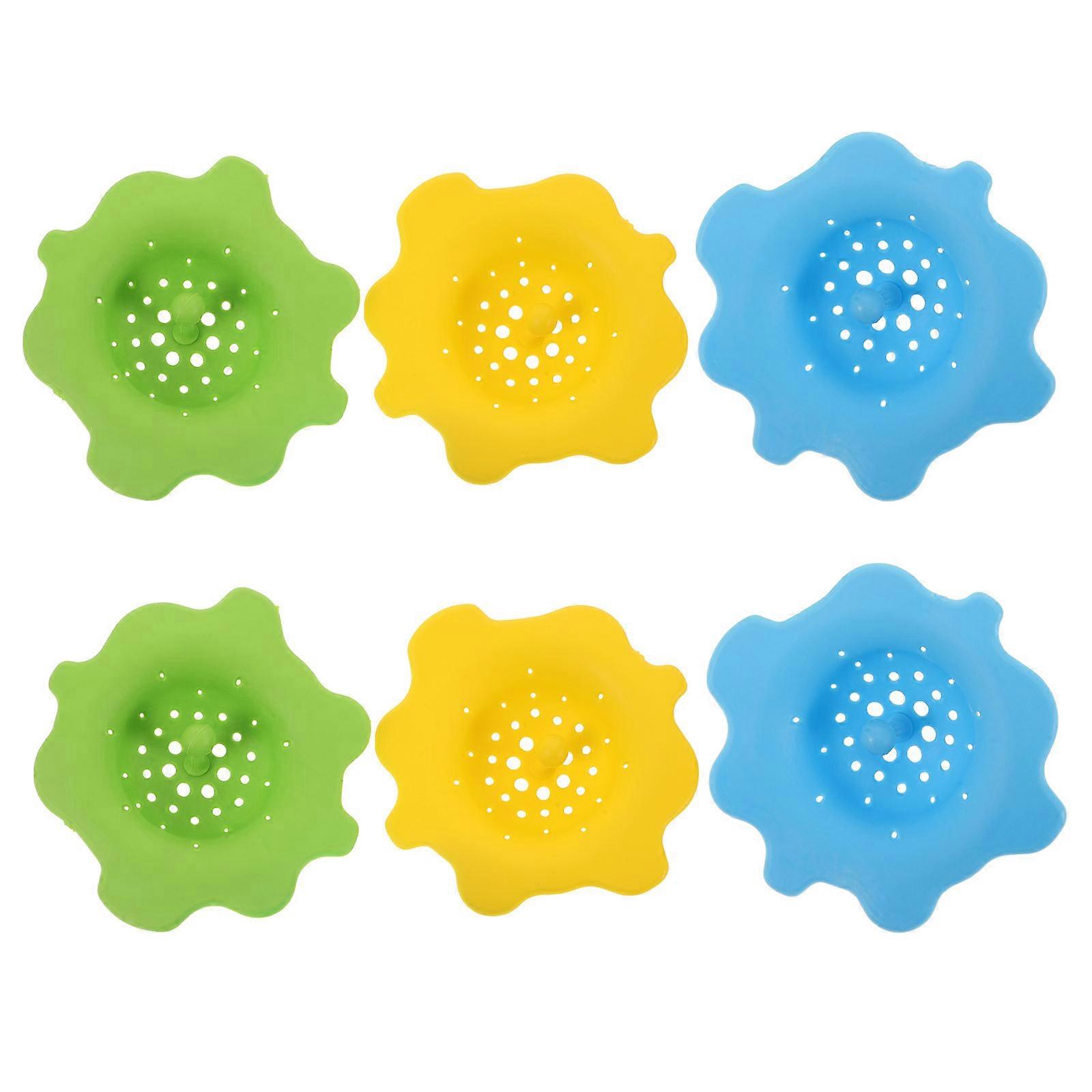 Hair Filter Silicone Kitchen Floor Drain Filter Net 6Pcs Practical Pack