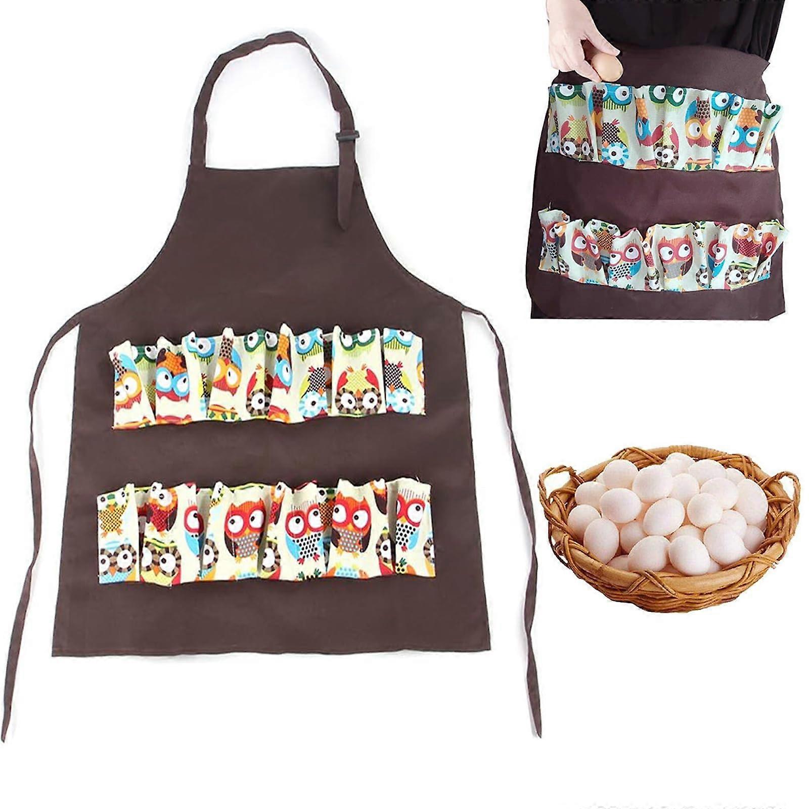 Egg Gathering Apron with Deep Secure Pockets for Hands Farm Egg Collection