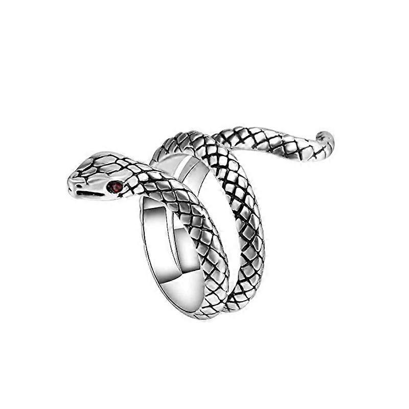 Open Ring, S925 Sterling Silver Vintage Thai Silver Snake Ring