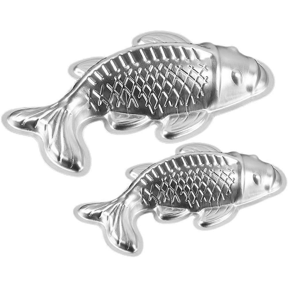 Baking Mold Fish Shape Cake Mold for Use 8Pcs Silver Metal Set