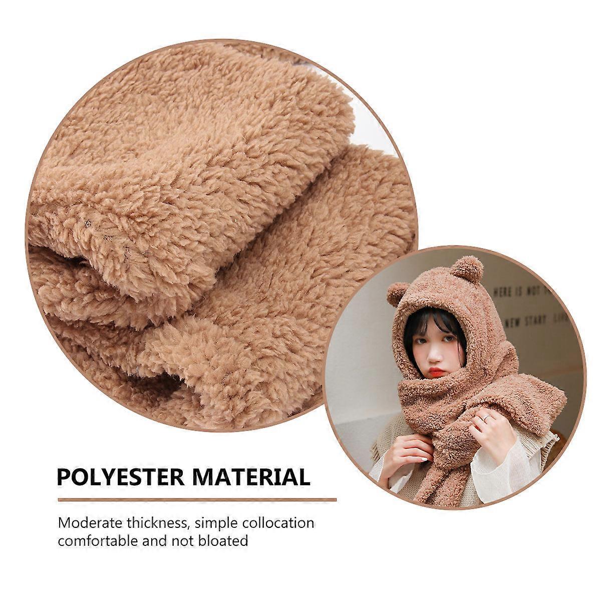 Plush Bear Ear Scarf Providing Warmth During Cold Weather 1Pack