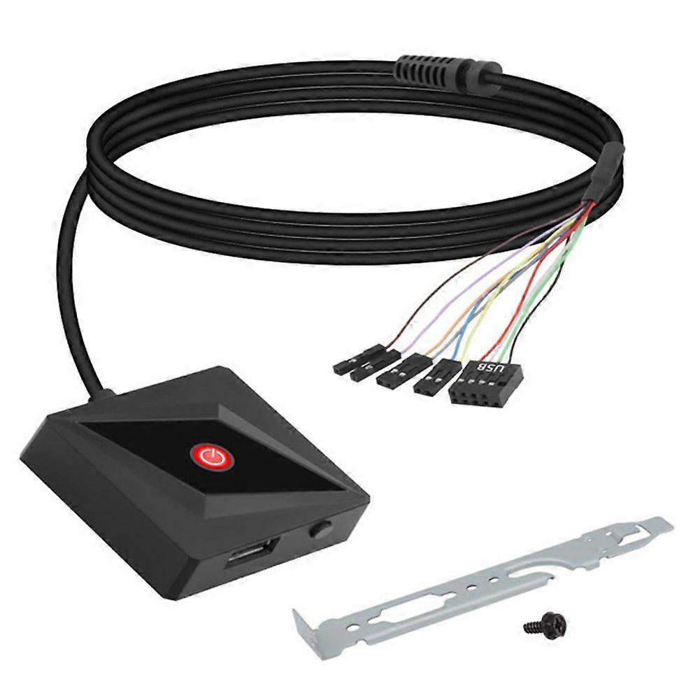 Desktop Computer Power Switch PC Motherboard External Start Power on/Off Restart Button Extension Cable 1.7M