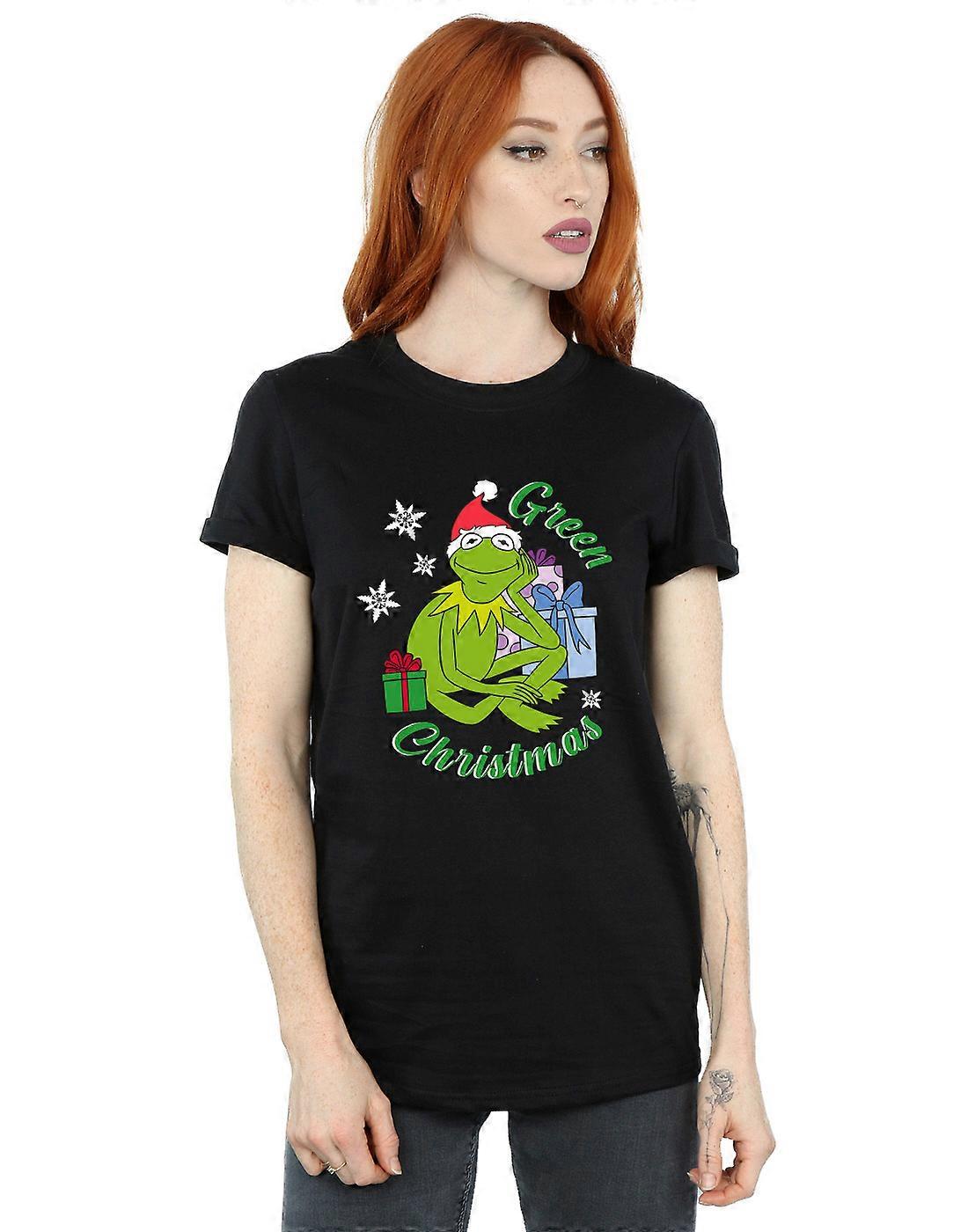 Disney Damen-T-Shirt „Die Muppets Kermit Weihnachten“ im Boyfriend-Stil