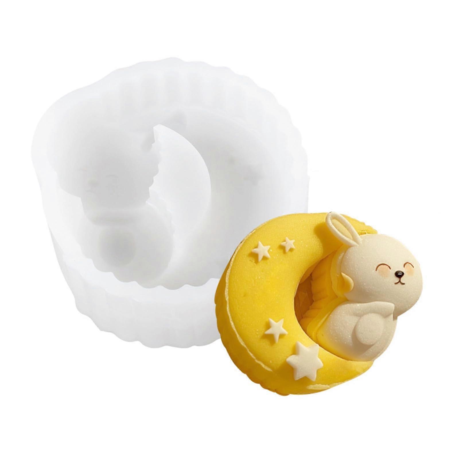 Moon Cake Mold Creative Rabbit Shape Food Grade Silicone Baking Mold for Dessert Making