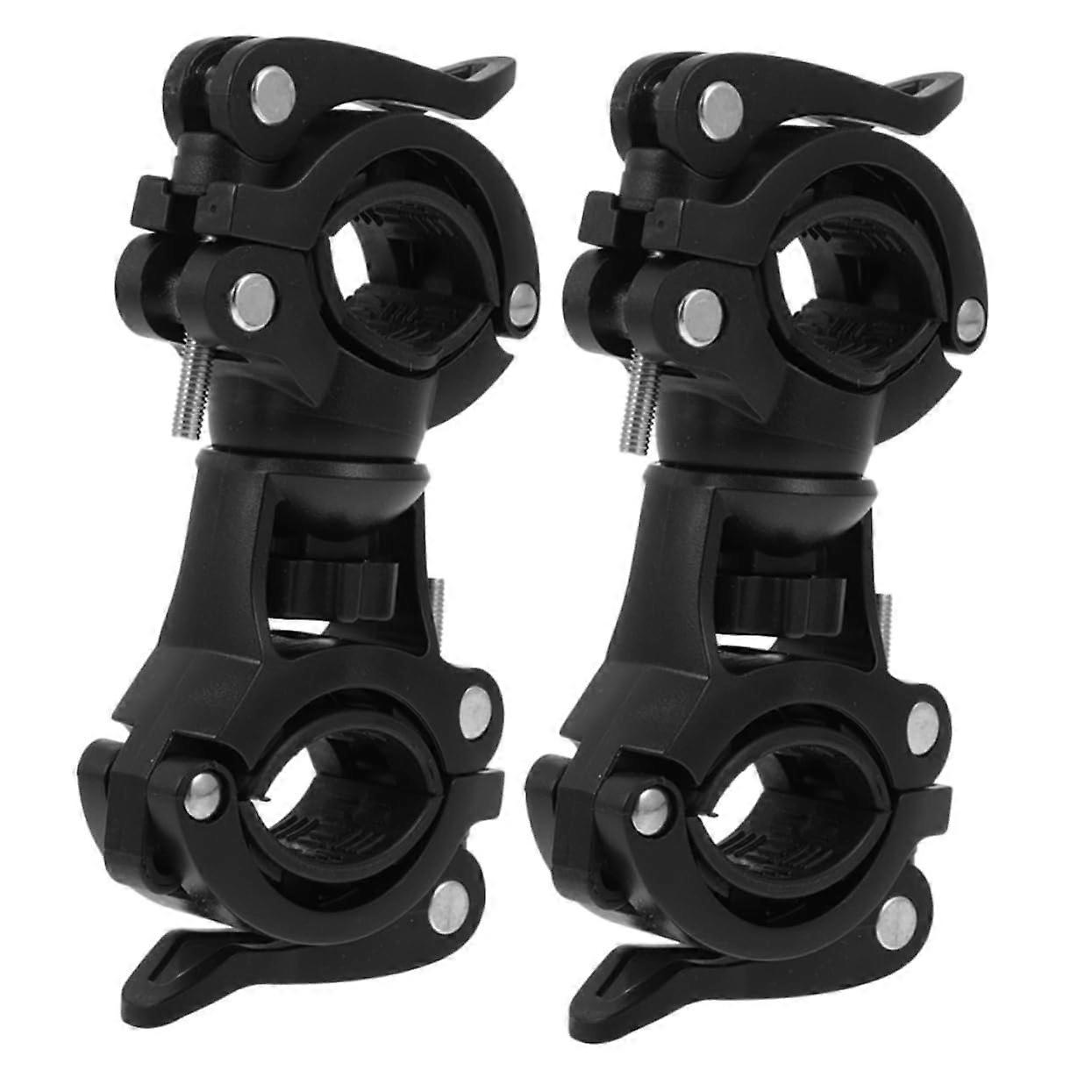 2Pcs Dual QuickRelease Bike Flashlight Mount Bracket, Universal Bicycle Handlebar Light Holder