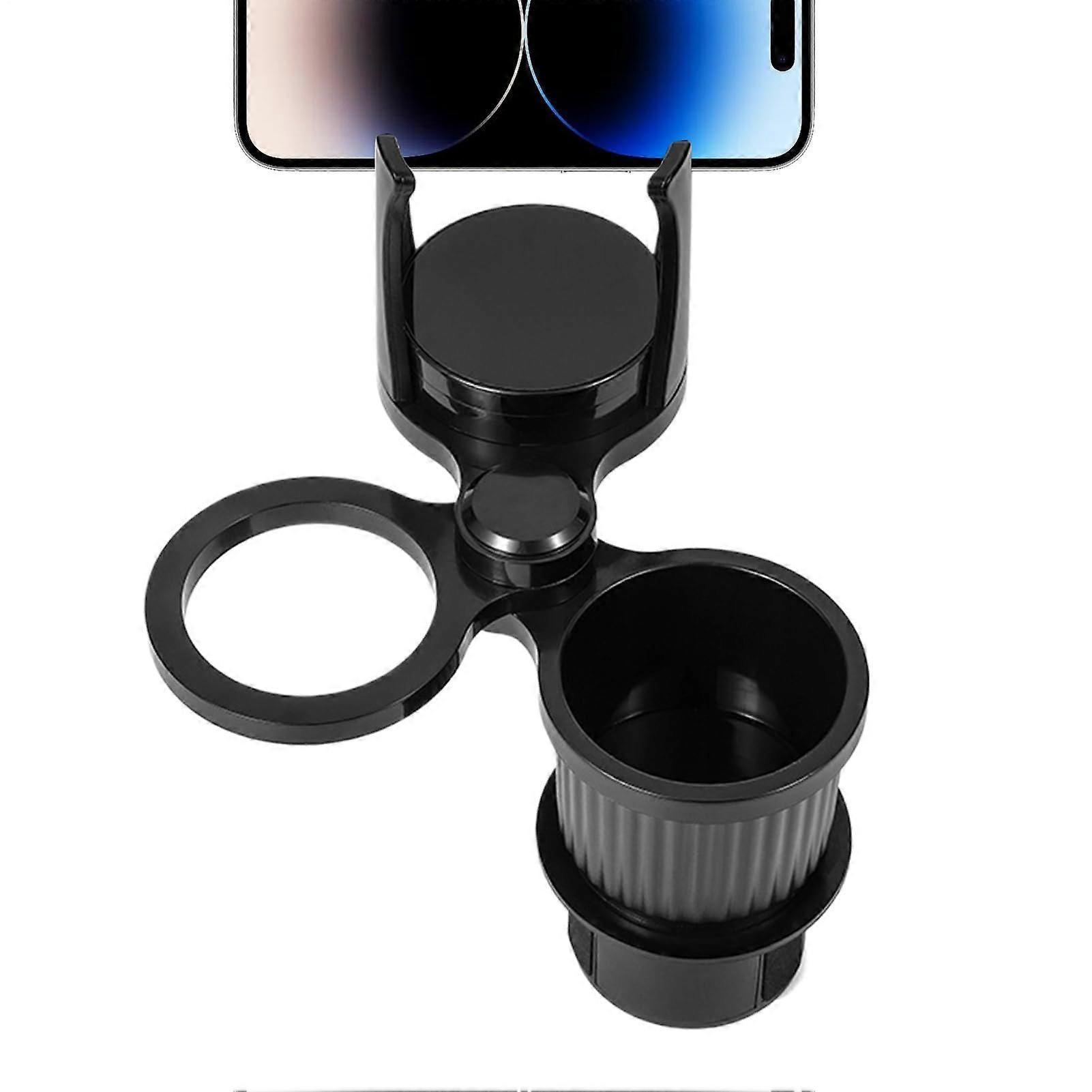 Car Cup Holder Expander with Fast Wireless Charging, 360° Rotating Adjustable Base for Multiple Drinks