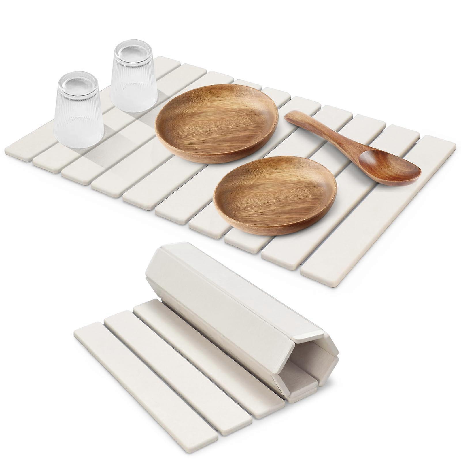 Large Diatomaceous Earth Dish Drying Mat 24x16 Super Absorbent Quick Dry for Kitchen Counter