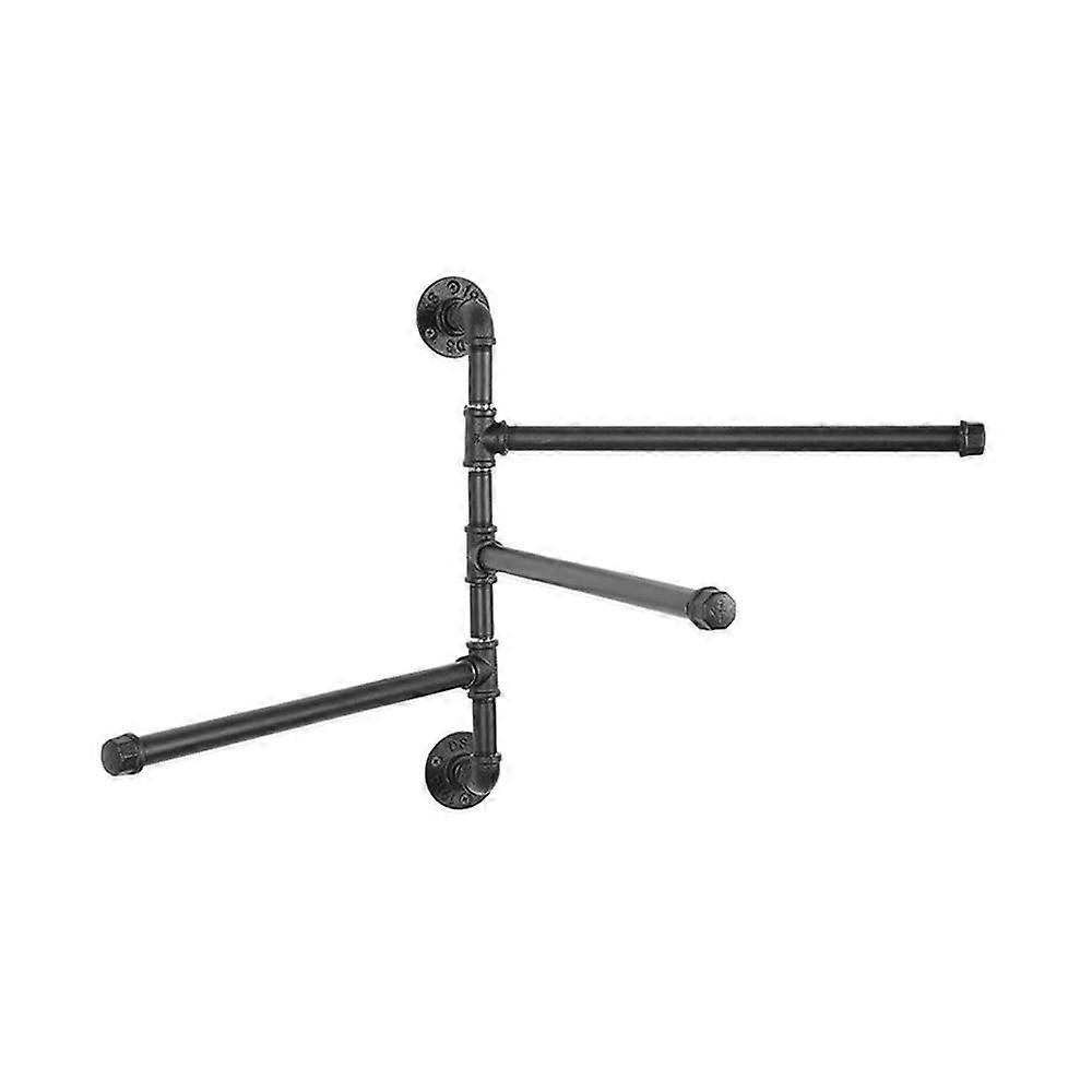 Bathroom Wall Mounted Rotatable MultiRod Towel Rack with Shelf, Industrial Pipe Corner Design
