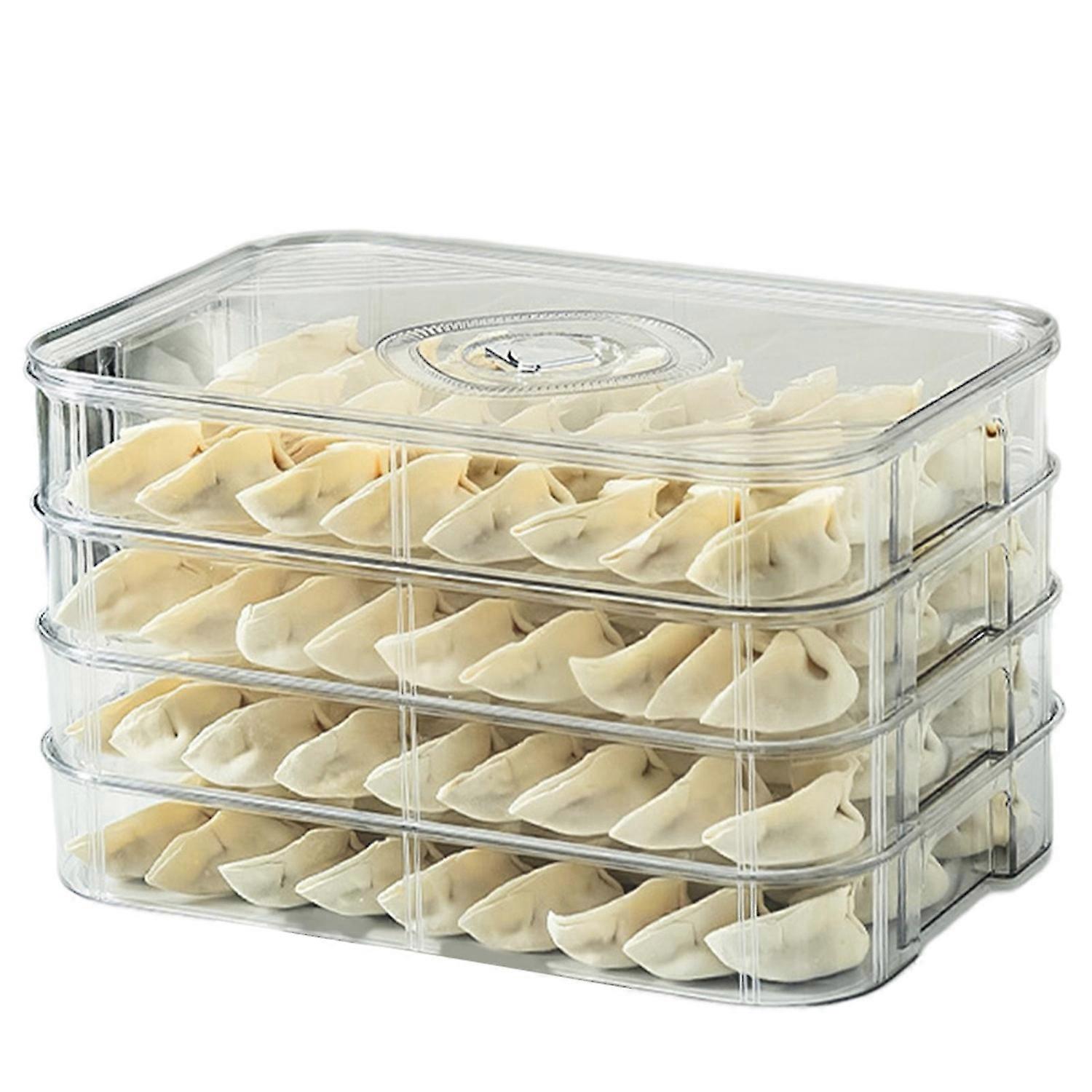 2/4 Layer Dumplings Storage Container Multi-Layer Fridges Food Container for Kitchen
