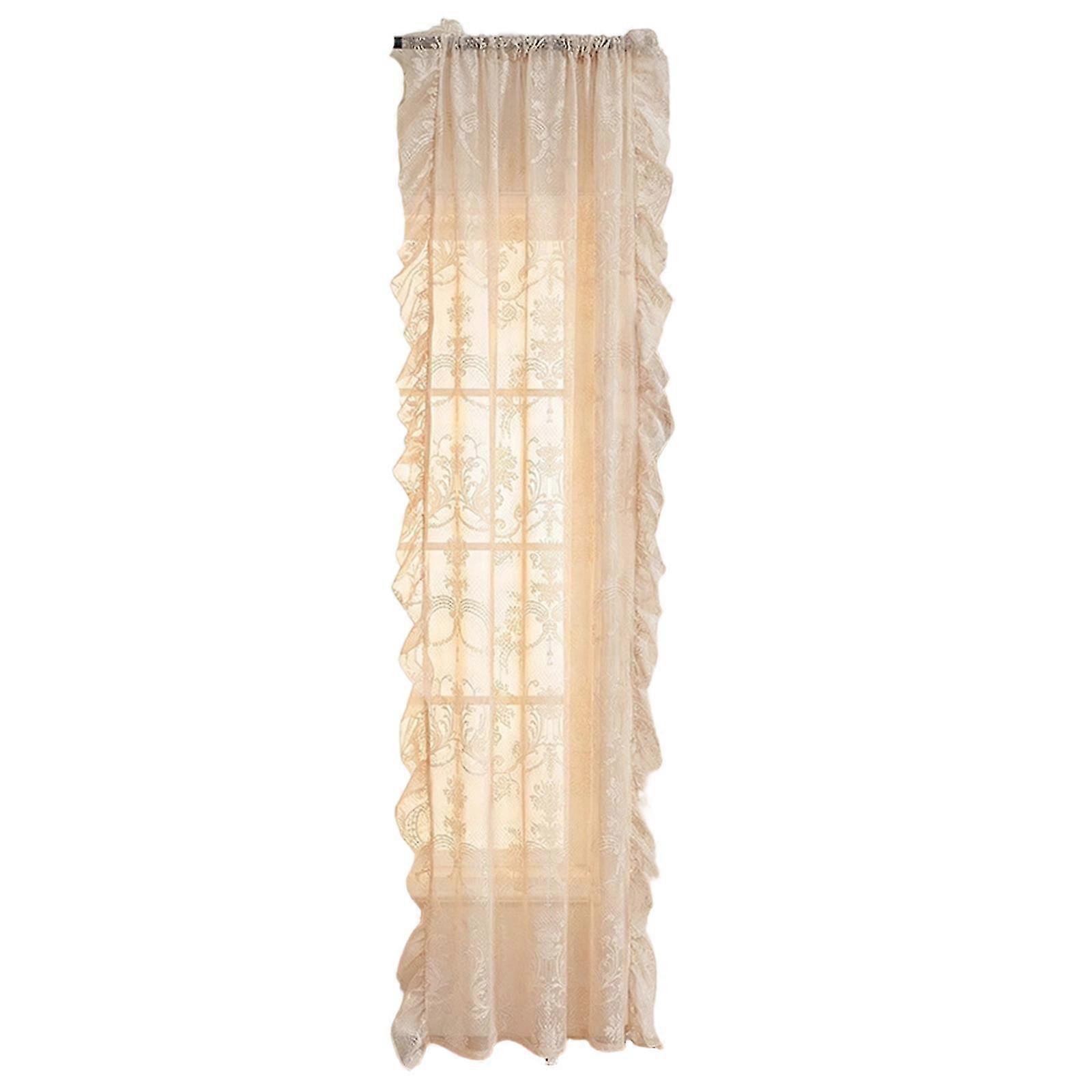 140x200cm Ruffled Hem Embossed Polyester Curtains for Semi Sheer Draping and Light Diffusions