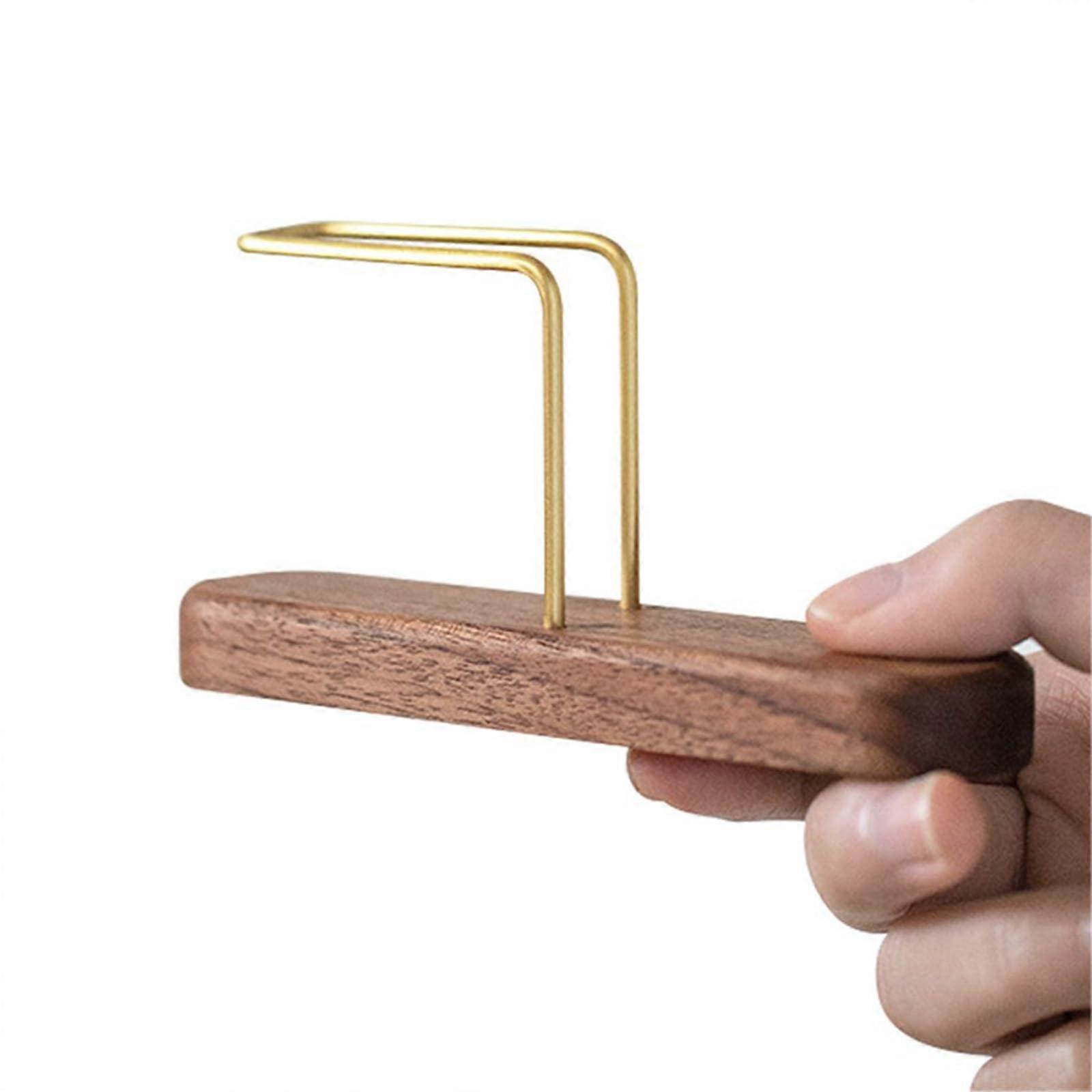 Coffee Filter Paper Holder with Durable Walnut Brass, Vertical Design for Hand Brew Coffee Bar