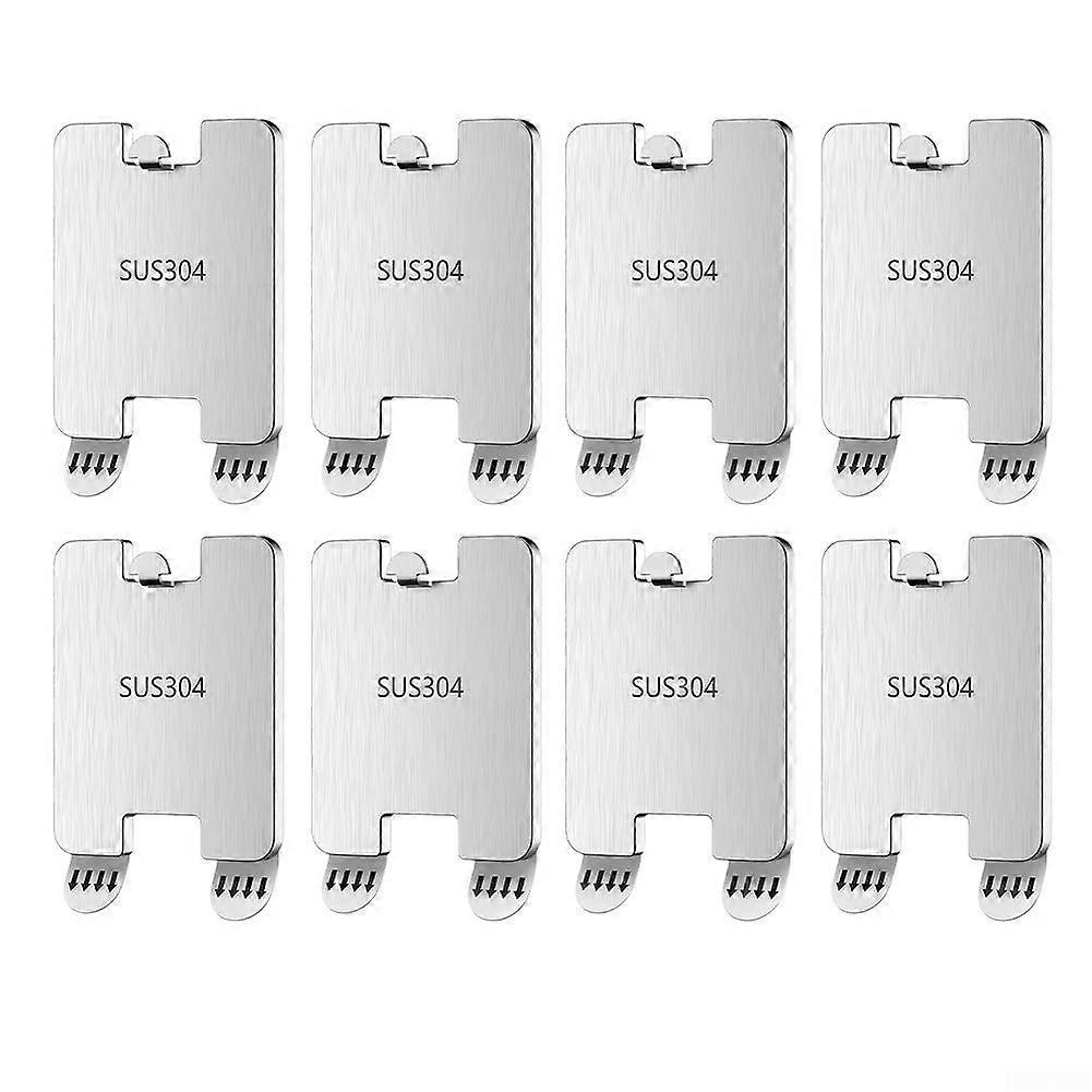 Stainless Steel Picture Hanging Hooks 8 Pack, No Damage Removable Wall Hooks for Frames