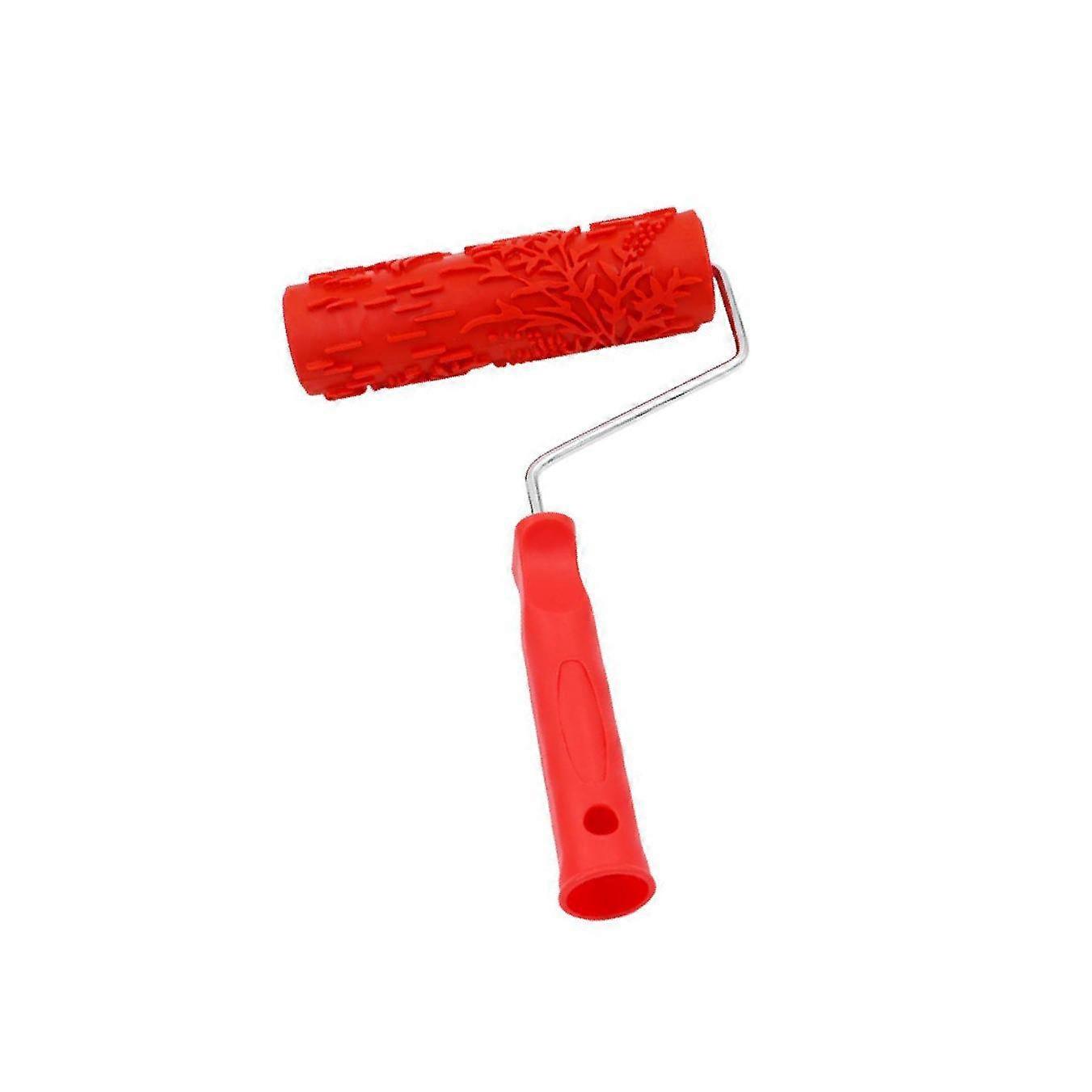 7 Assorted Embossed Floral Pattern Painting Roller with Plastic Handle
