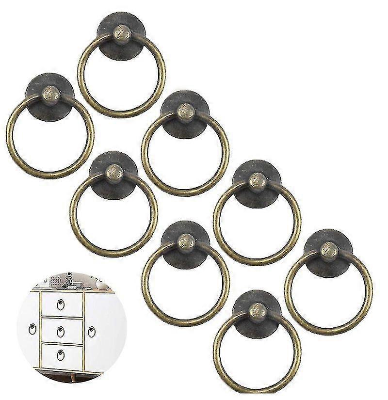 Vintage Cabinet Ring Knobs Round Antique Drawer Pulls Handle(10pcs)