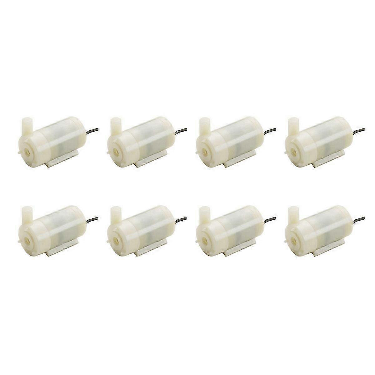 8pcs White Silent Mini Submersible Pump for DC3V 5V Horizontal
