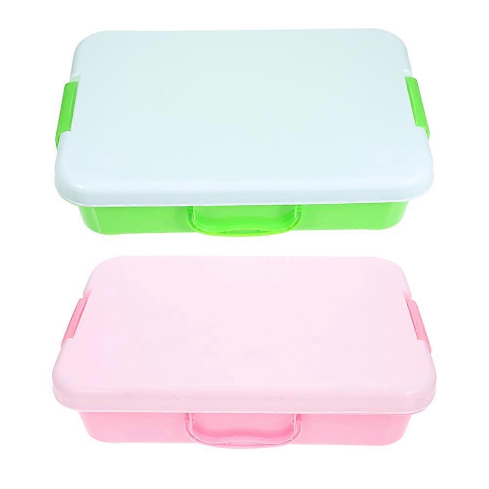 Portable Children Sand Tray with Handle for Toy Storage 2Pcs