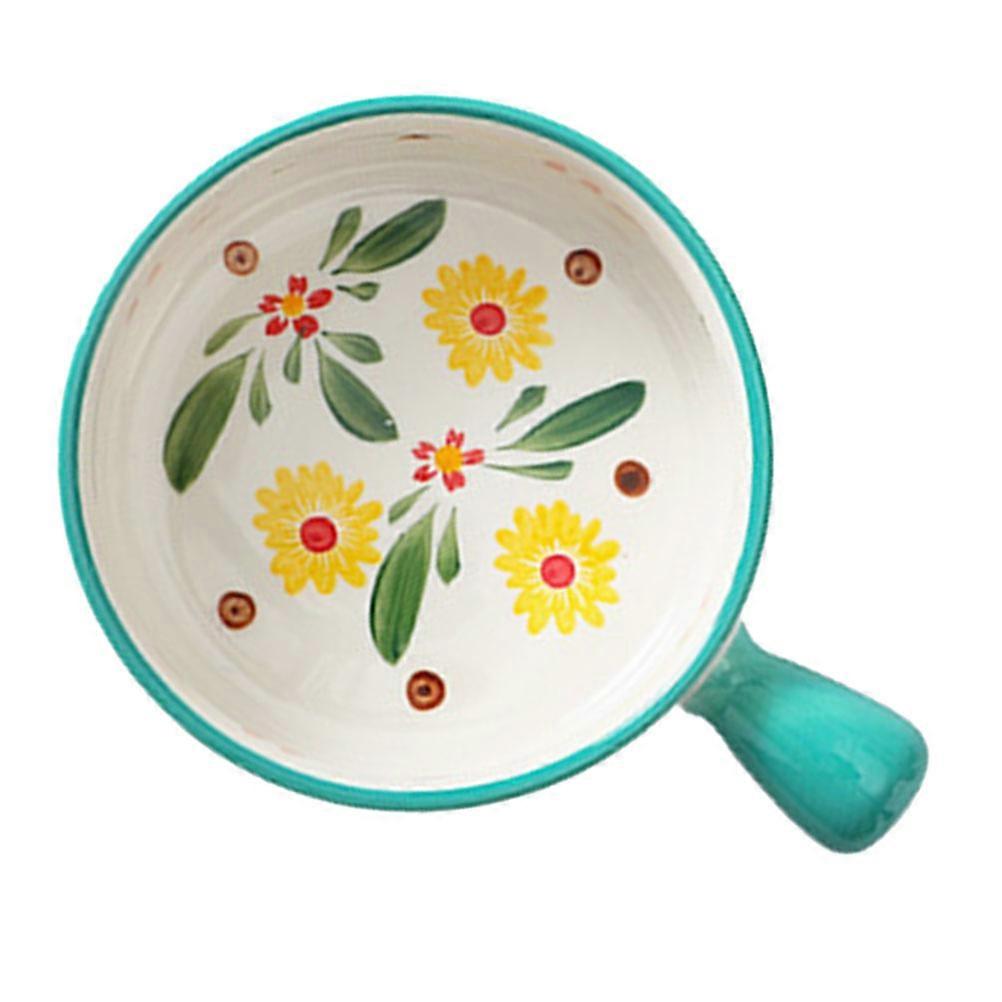 Creative Ceramic Salad Bowl with Handle for Home Use Breakfast Bowl