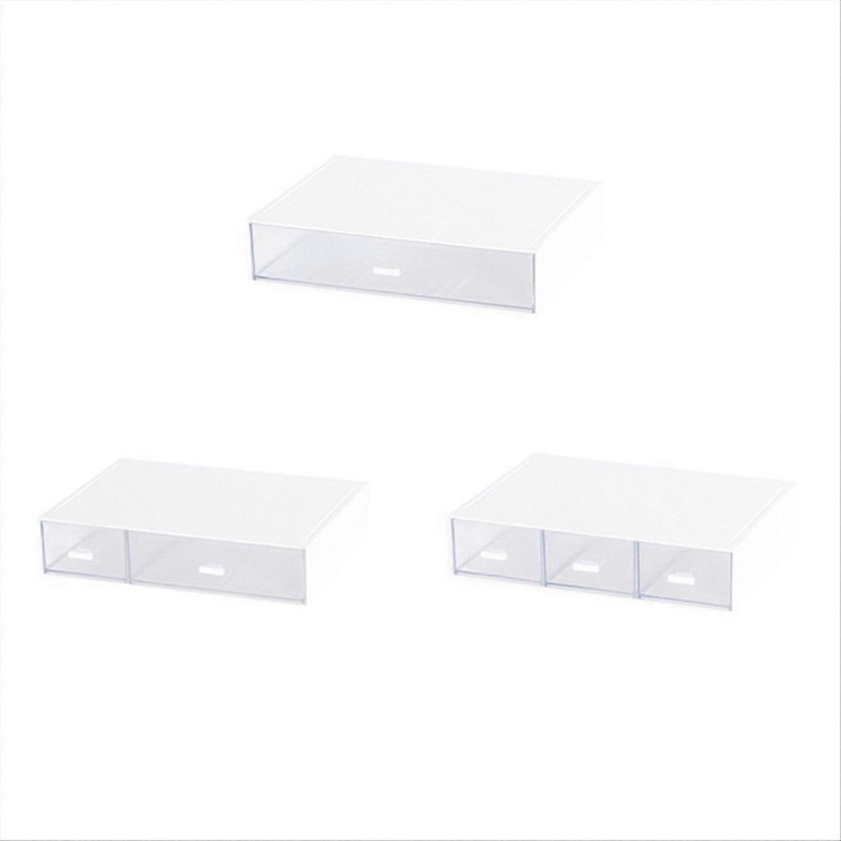 Compartmentalised Drawer Style Storage Box, Multi-Layer Stackable Box