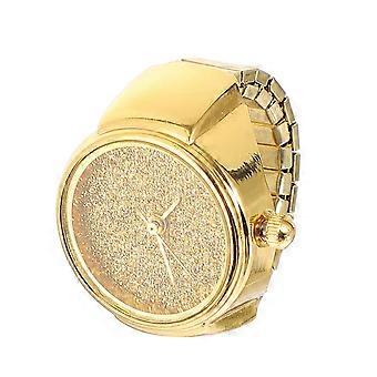 Finger Watch Ring for Men and Women with Quartz Movement Stylish Golden Glitter