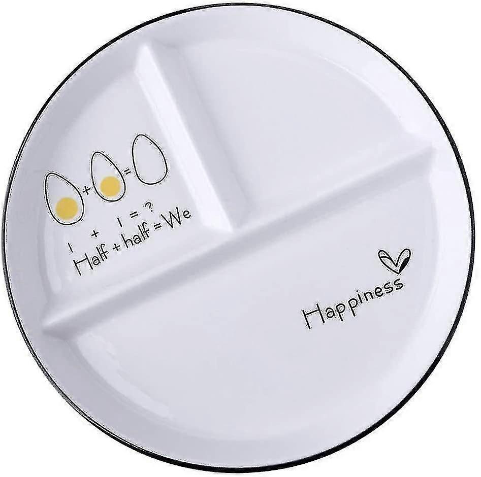 Split Ceramic Dinner Plate 3 Cut Dinner Plate Lunch Plate