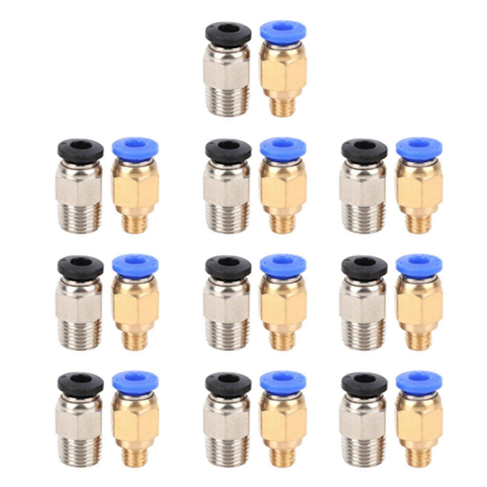 Push Connect Fitting 20Pcs for Bowden Tube 3D Printer PC4-M10/PC4-M6