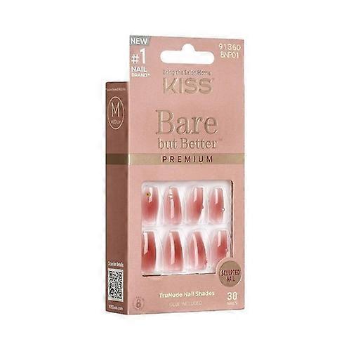 KISS Products Bare But Better Press On Nails Shine Dark Pink, 30 Count (Case Of 2)
