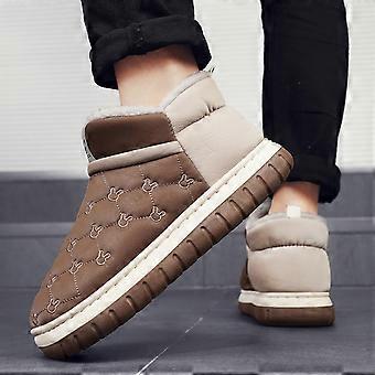 Pantofole da uomo autunno e inverno modello moda coppia stile tinta unita suola spessa ispessita scarpe comode calde