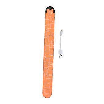 25-26 LED Safety Wristband Lights USB Charging 3 Level Adjustable Bracelets for Outdoor Night Running Orange
