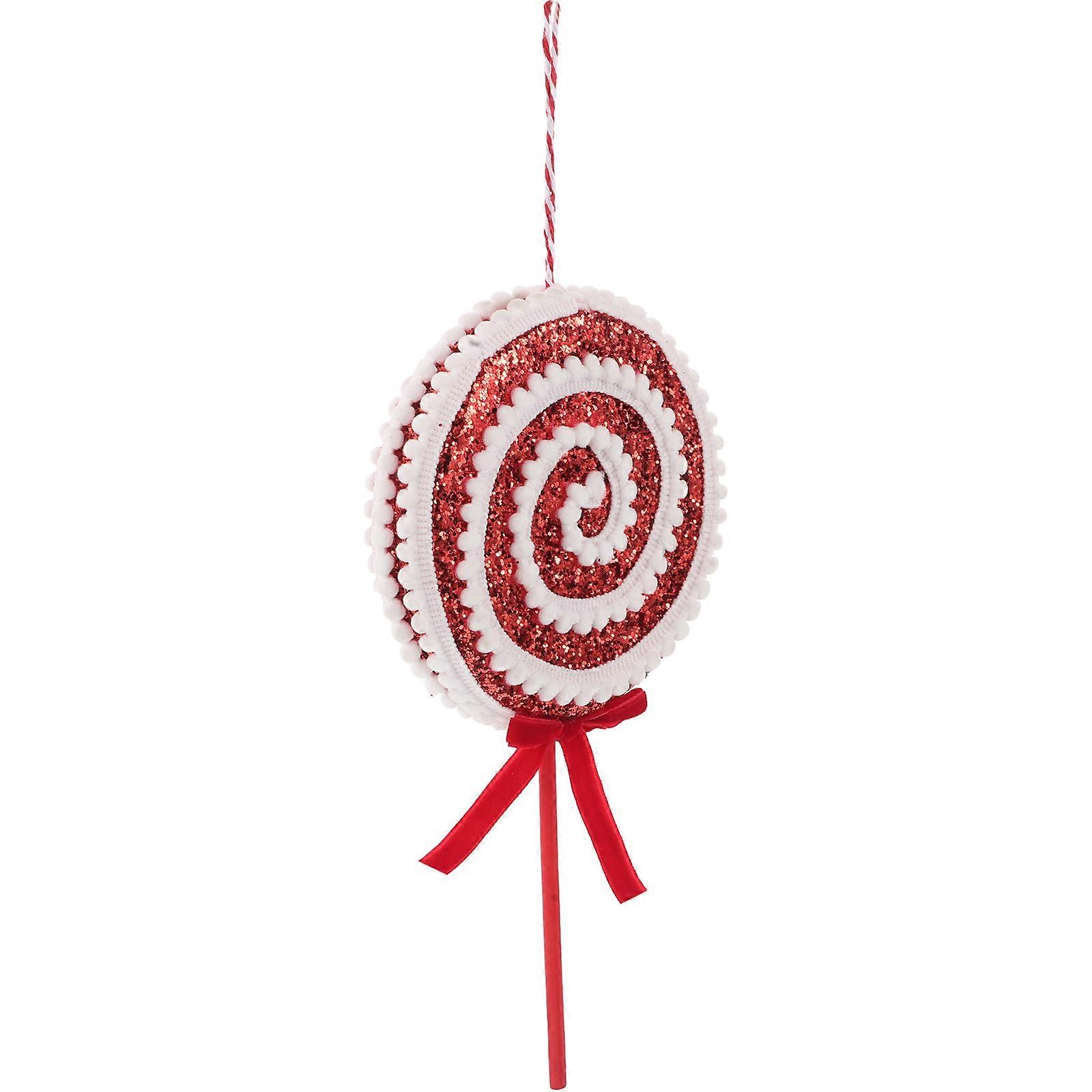 Christmas Candy Cane Ornaments for Tree Decor Red Plush