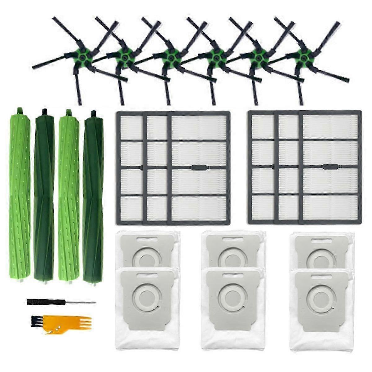 24PCS for Robot Vacuum Roller Side Brush Filter Bags