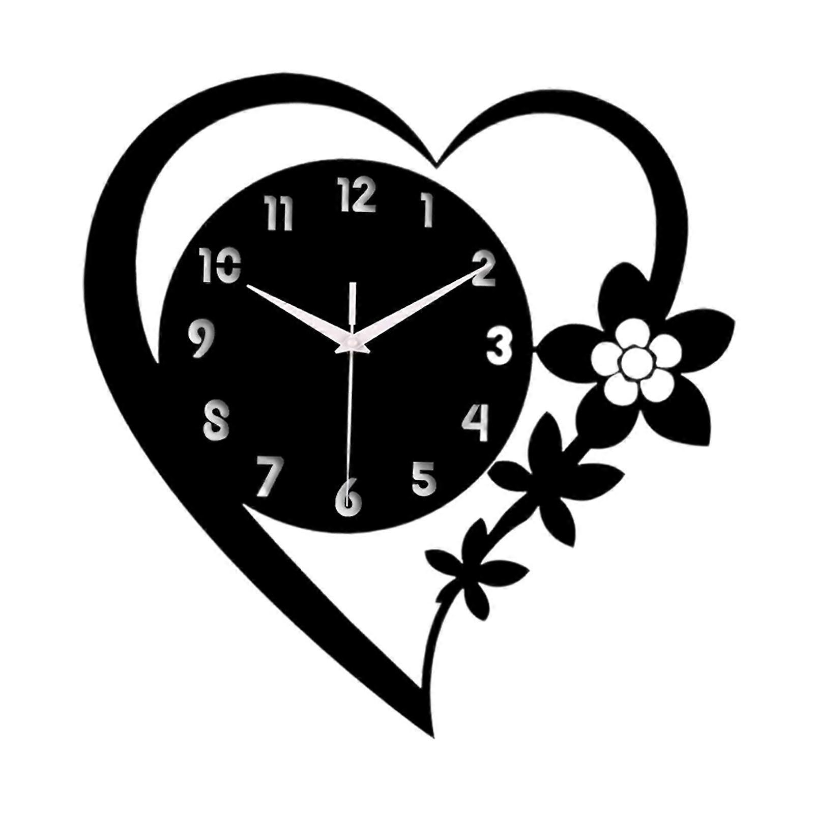 Heart Shaped Wall Clock Quiet Aesthetic Timepiece Simple Hanging Clock Wall
