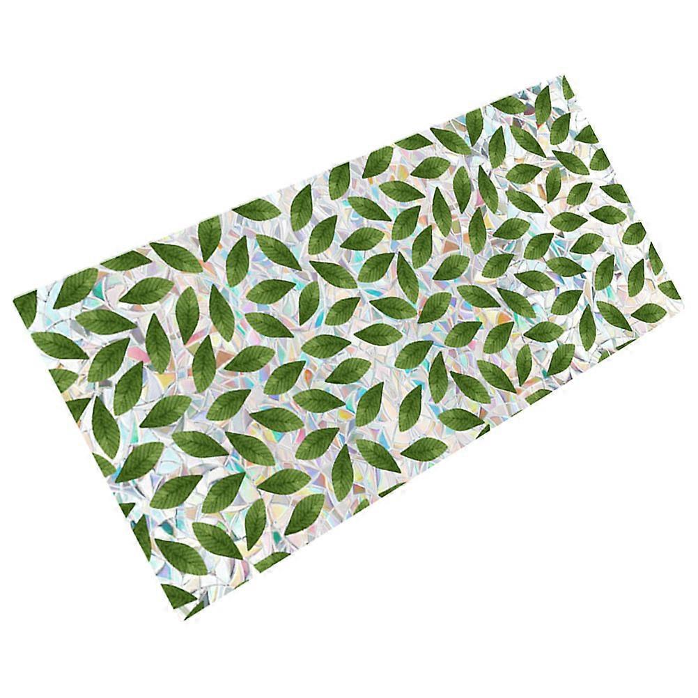 Static Cling Window Privacy Film 2Pcs Stained Leaf Pattern For Home Users Office Users Rectangular PVC Material Heat Blocking