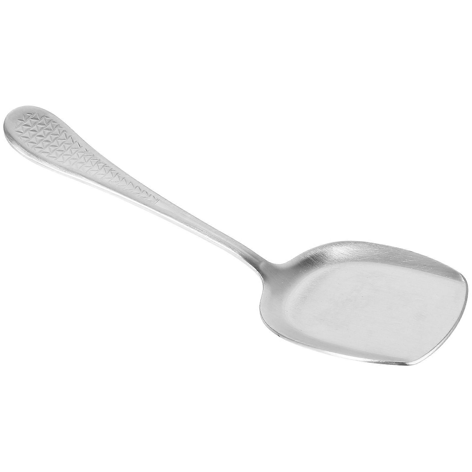 Stainless Steel Serving Spoon Silver Square Head for Dining