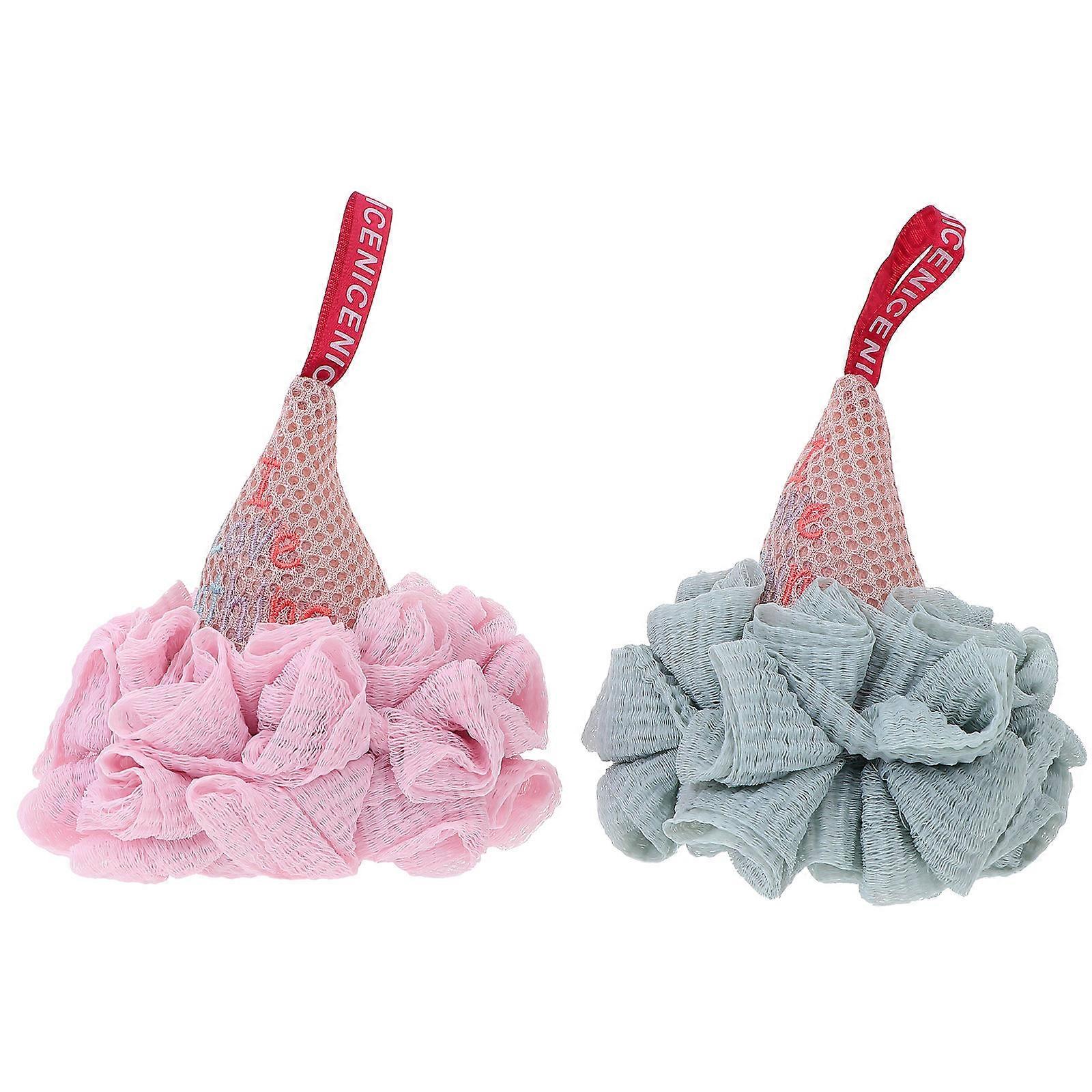 Bath Scrubber Ice Cream Shape for Comfortable Touch 1Set Bath Balls