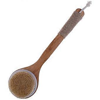 Dry Skin Body Brush Bath Exfoliating Brush Natural Bristles Back Scrubber with Long Wooden Handle compatible with Shower, Remove Dead Skin,