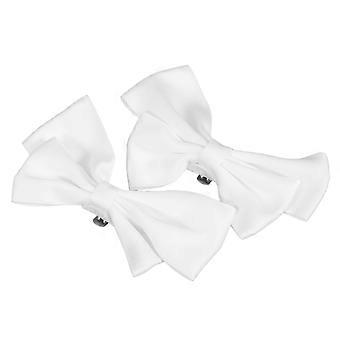 2pcs Pretty Bow Shoe Buckles White Bow Shoe Buckles Wedding Shoes Buckles