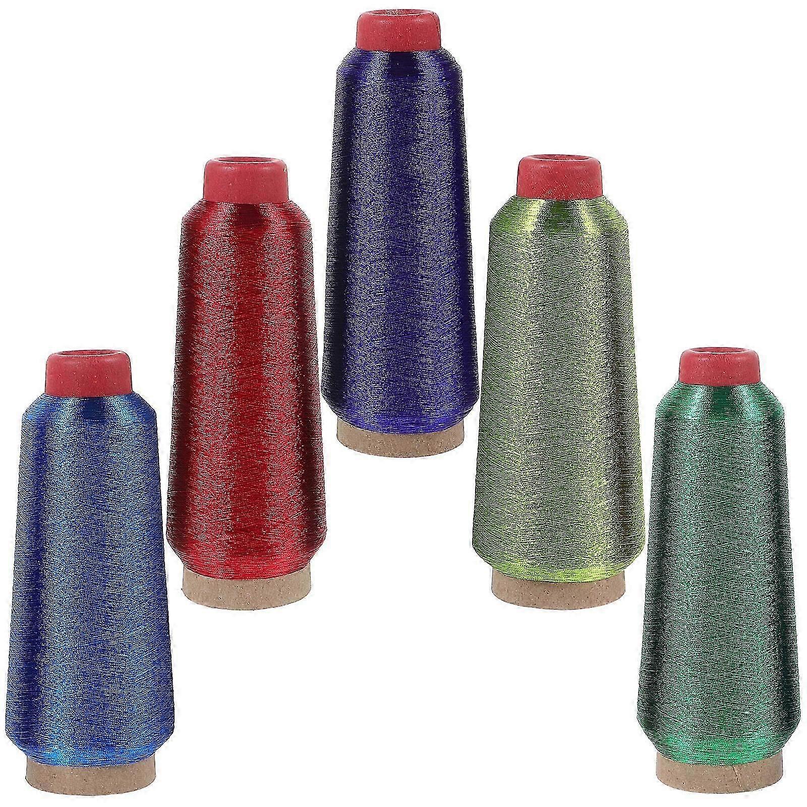 Cross Stitch Thread 5 Rolls for Durable Computer Embroidery and Multi-Function Use