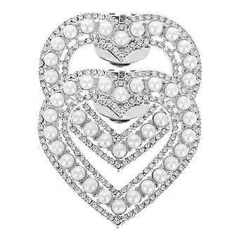 1 paar schoenclips bedels voor vrouwen Hartvormige afneembare strass kristal parel schoen gesp clips bruids bruiloft prom party hoge hakken accessoire