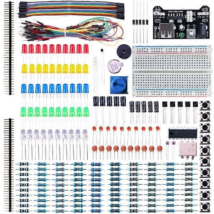 Fun Kit Electronic Component Breadboard Cable Resistor Capacitor LED Potentiometer for Arduino Learning Kit