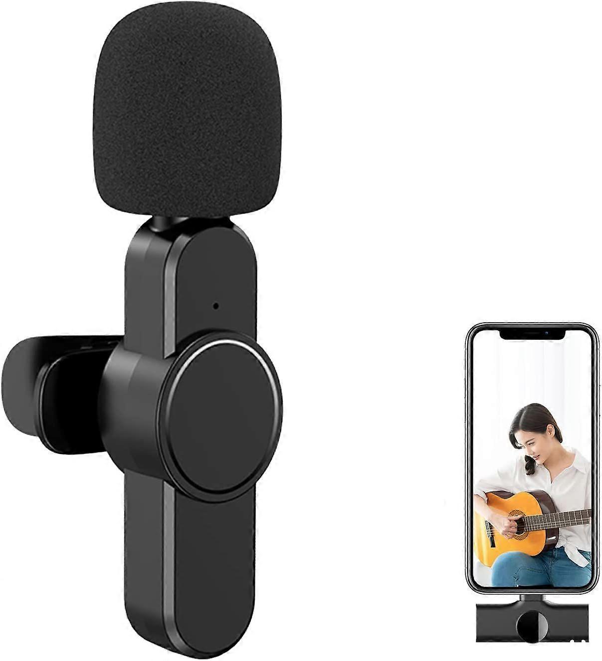 Wireless Lavalier Microphone, Wireless Lapel Mic with Noise Reduction Auto-Sync