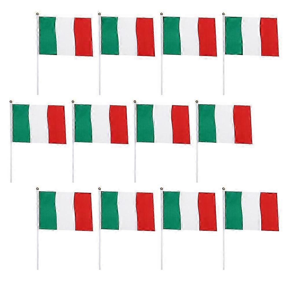 Italian Flags Portable Handheld Flag for Cheering 100Set Polyester Flags