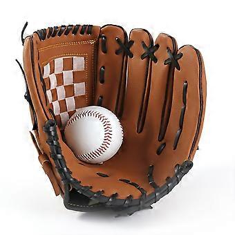 Ruskea ja musta baseball-käsine, 1 kpl, softball-käsine, säädettävä ja mukava, PU-baseball-harjoituskäsine, vasemman käden käsine nuorille