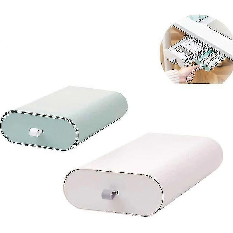 2 Pcs Invisible Storage Box Under The Table, Desk Drawer