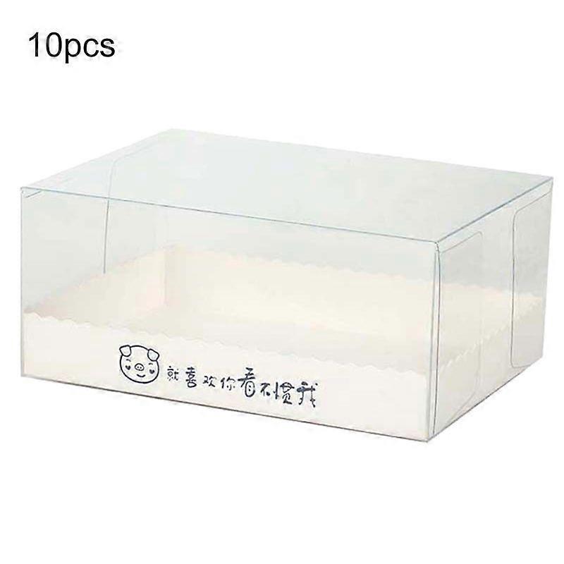10Pcs Portable Transparent Cake Pudding Mousse Boxes Packaging Dessert Container KAESI