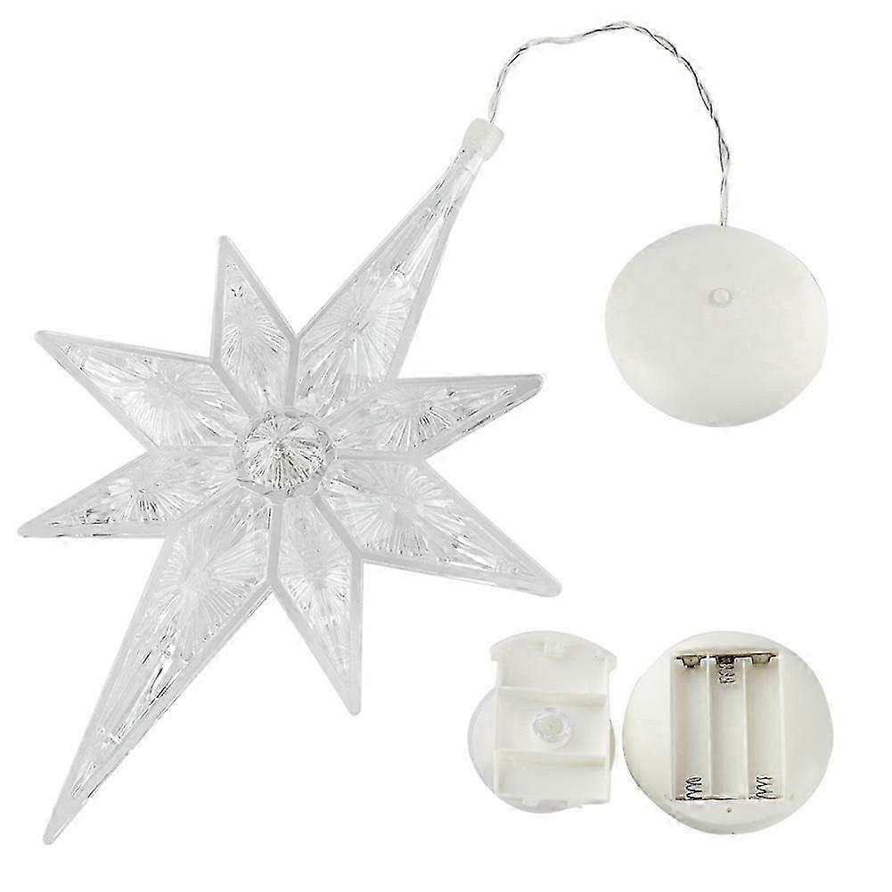 8LEDs Copper Wire Battery Powered Snowflake String Hanging Light Decor Pendant Lamp(Pure white)