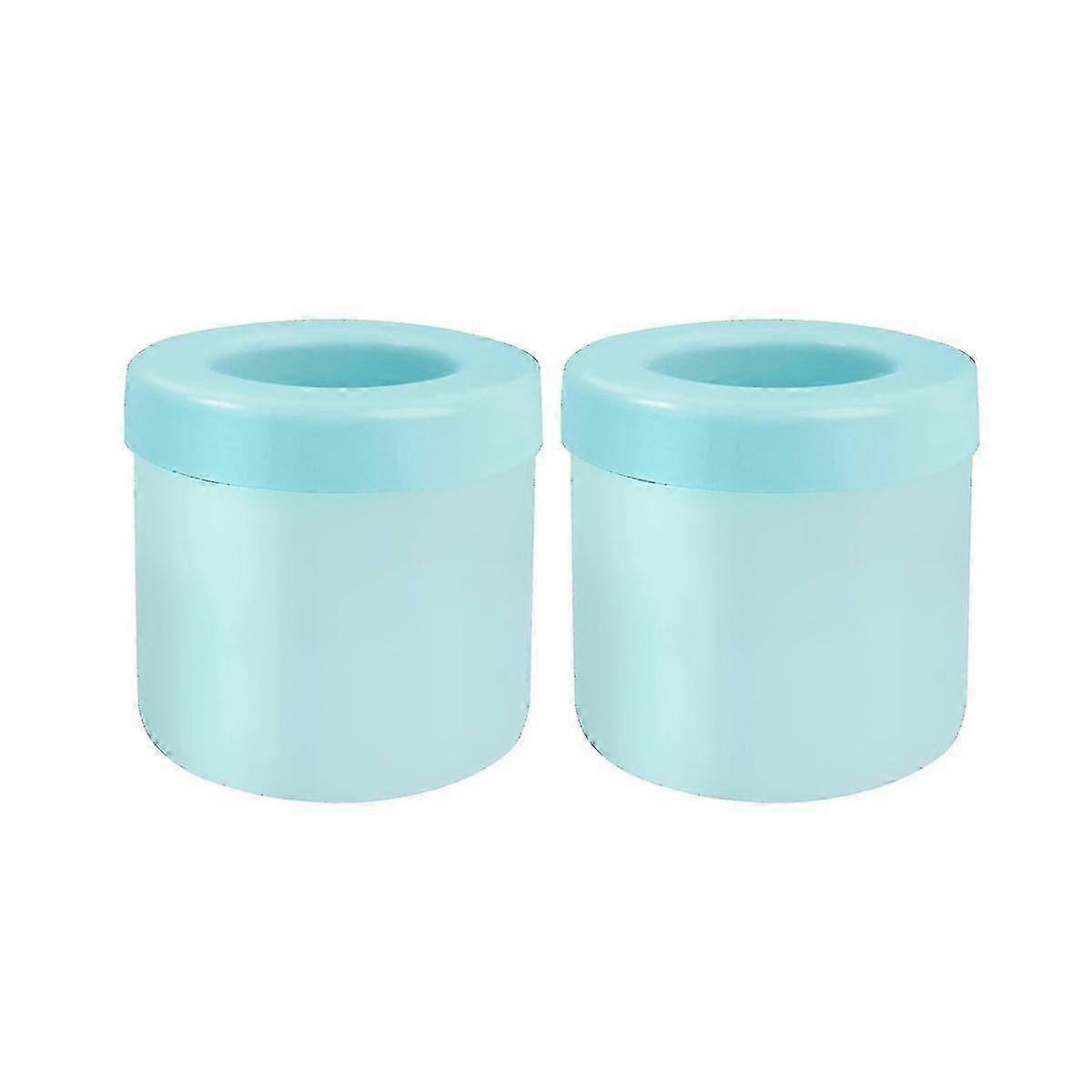 Cylinder Silicone Ice Cube Mold, Press-Type 3D Ice Lattice, 2PCS Stackable for Refrigerator