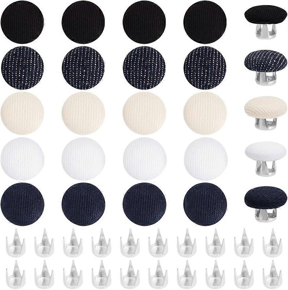 20-Piece 5-Color 14.5mm/0.6 Inch Baseball Cap Button Top Replacement Set