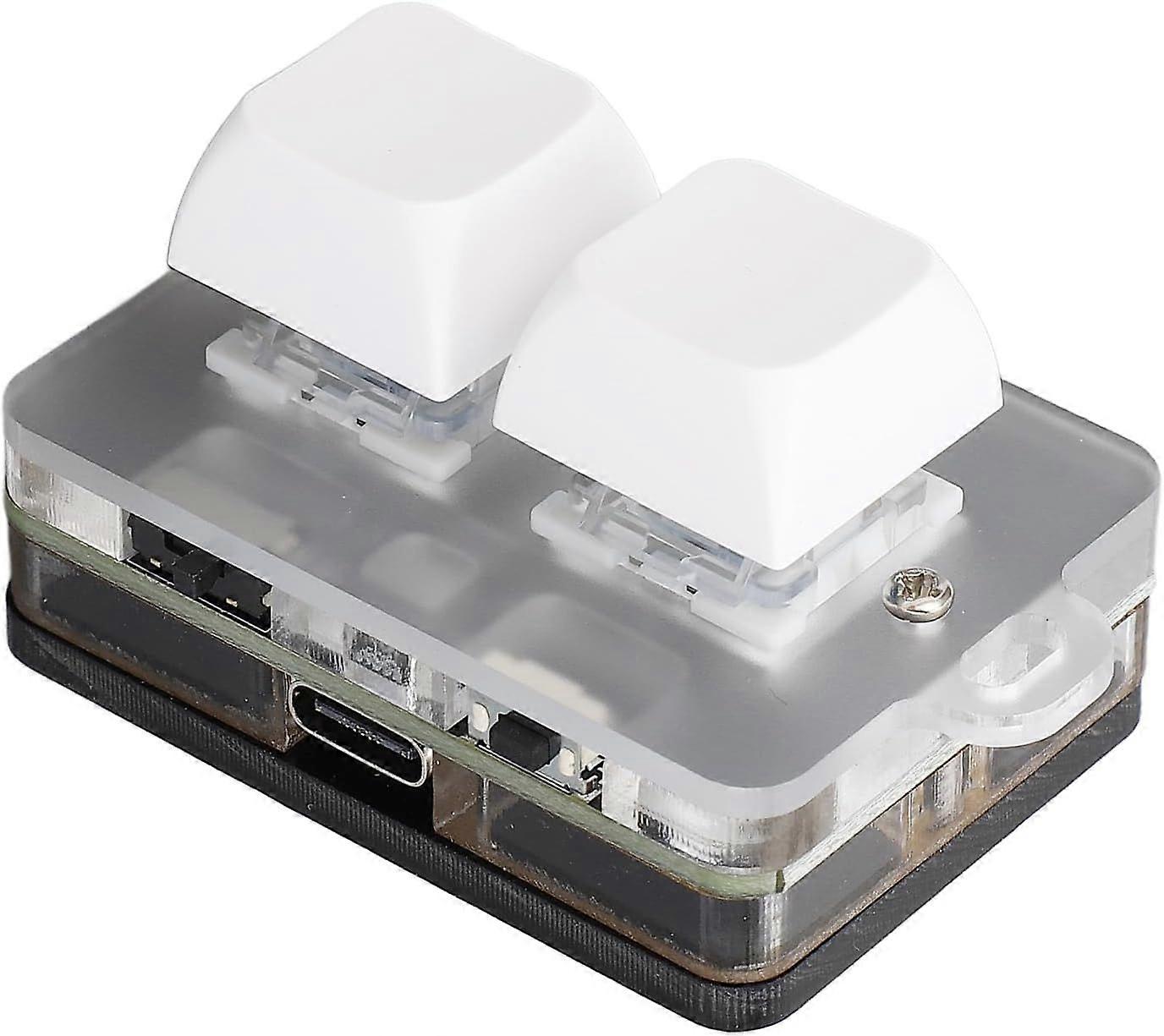 2 Key Keypad, Copy Paste Macro Keyboard, USB C Wired or Bluetooth Programmable